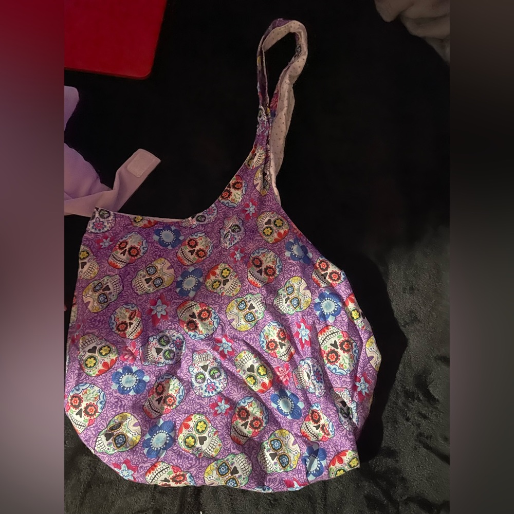 Sugar skull hobo bag